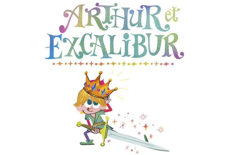 Illustration d'arthur portant l'épée d'excalibur